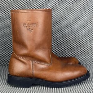 Fin & Feather Insulated Boots Mens 8.5 D Brown Leather Zipper Made In USA